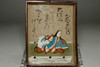 Ogata Kenzan (1663-1743) Set of  3 antique painted pottery Hyakunin-Isshu karuta plates #4428