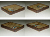 Ogata Kenzan (1663-1743) Set of  3 antique painted pottery Hyakunin-Isshu karuta plates #4428