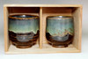  14th Chin Jukan (1926-2019) Set of 2 Satsuma pottery cups #4527