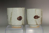 Murata Gen (1904-1988) Set of 2 vintage Mashiko pottery tea cups #4761