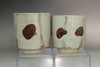 Murata Gen (1904-1988) Set of 2 vintage Mashiko pottery tea cups #4761