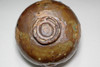 Antique three-leaf hollyhock crest marked pottery bowl #4925