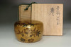 NATSUME Japanese gold lacquered tea caddy #5135