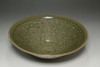 14C-17C YAOZHOU Celadon Bowl with Raised Design of Children and Tang Grass Motif #5151