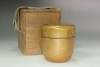 Antique 'Natsume' Japanese gold lacquered tea caddy in Edo era #5281