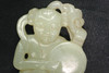Chinese Qing Dynasty White Hetian Jade Carving of a Seated Musician, 18C #5323