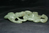 Chinese Qing Dynasty Celadon Jade Carving of Two Chilong, 18–19C #5317