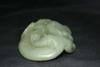 Chinese Qing Dynasty Celadon Jade Carving of Two Chilong, 18–19C #5317