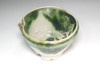 Japanese Oribe Katakuchi Tea Bowl Green Glaze Chawan #5457