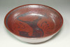 Attributed to Bernard Leach Brown Glazed Pottery Deep Plate with Tiger Design #5496