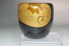 Japanese Sakura Gold and Black Lacquer Natsume Tea Caddy #5499