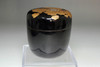 Antique Japanese Black Lacquer Natsume Tea Caddy with Gourd Design #5504