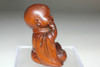 Japanese Wooden miniature carving Smiling Young Monk #5506