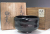 Attributed to Raku 10th Tannyu (1795-1854) KURO RAKU pottery tea bowl #5557