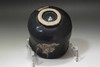 Japanese Black Raku Tea Bowl Hannya Mask Attributed to Ogata Kenzan #5560