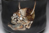Japanese Black Raku Tea Bowl Hannya Mask Attributed to Ogata Kenzan #5560