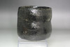 Chojiro style Kuro Raku Bowl "KAZAORI" by Yoshimura Rakunyu #5569
