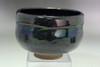 Antique Japanese Black Raku Tea Bowl Mt Fuji Chawan #5583