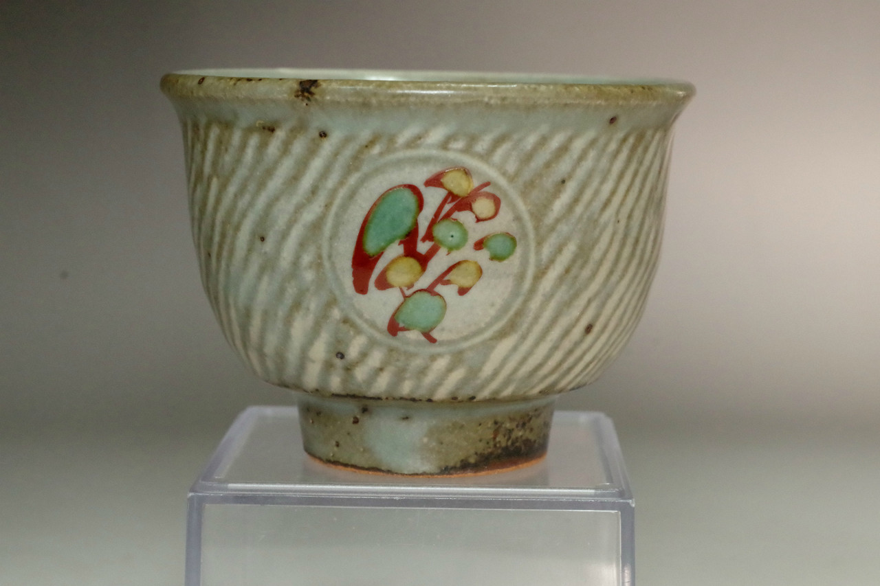 Shimaoka Tatsuzo (1919-2007) Jomon inlaid pottery cup #4457