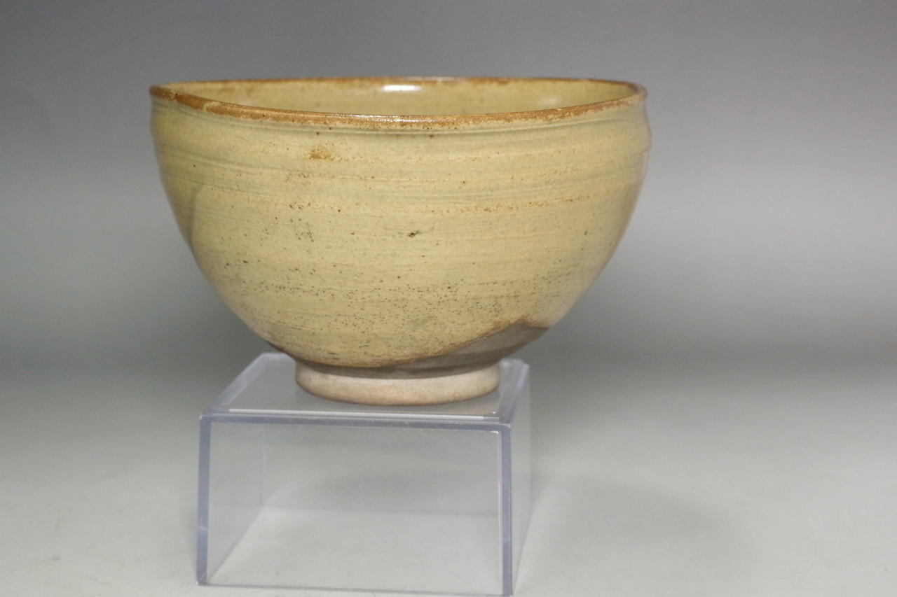 Kato Shuntai (1802-1877) Antique Kizeto tea bowl #4929
