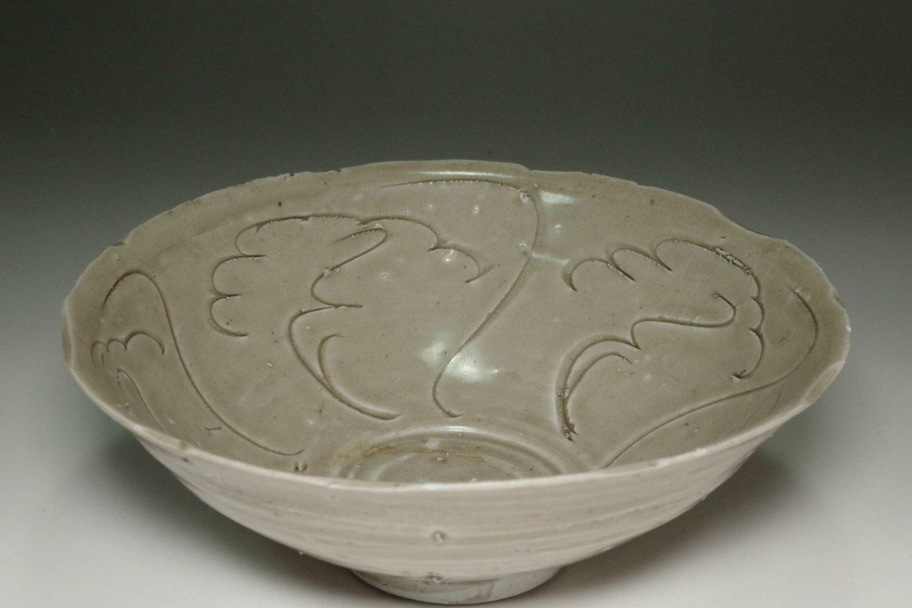 12C-13C TONG'AN Kiln Celadon Bowl with Impressed Floral Patterns #5152 ...