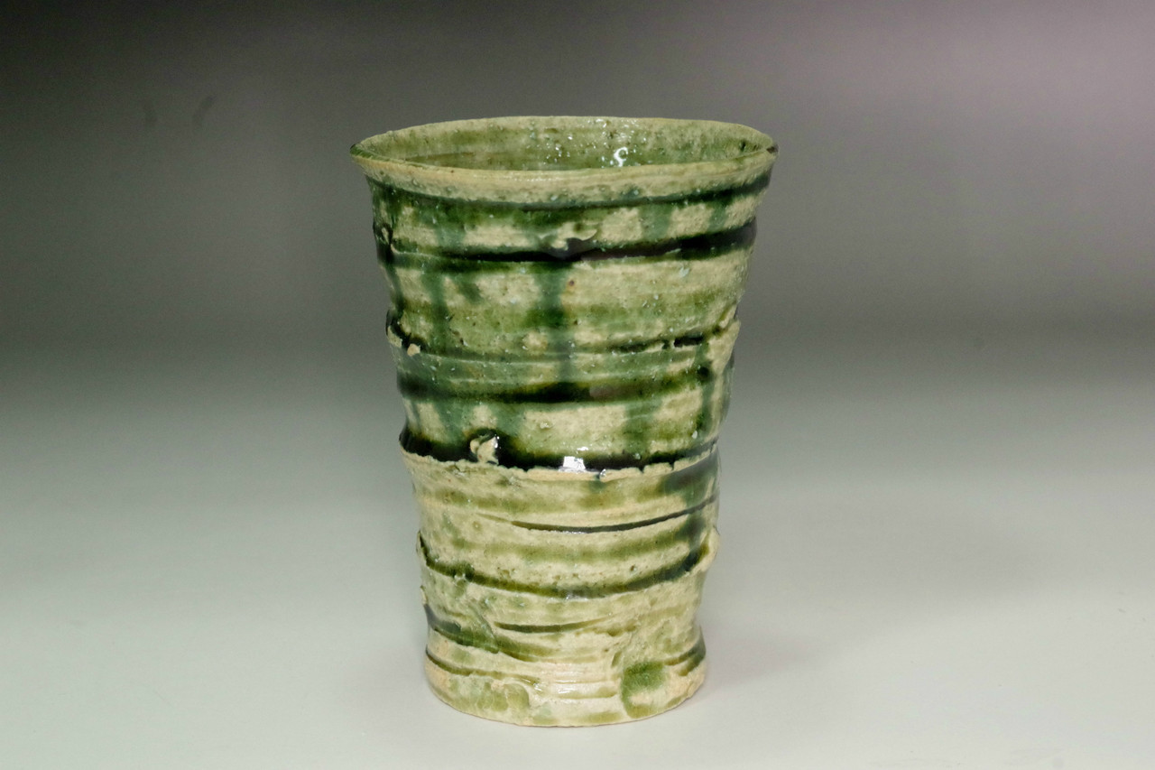 Japanese Oribe Glazed Cup by Suzuki Goro #5347