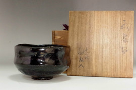 sale: 12th Raku Konyu (1857-1932) Antique kuro-raku tea bowl