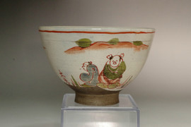 青木木米 九谷焼三足香炉/Aoki Mokubei Tripod Censer Aoki Mokubei (1767-1833) Antique blue and white pottery teabowl