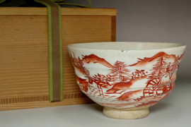 Aoki Mokubei (1767-1833) Antique pottery teabowl #4411 - Antique