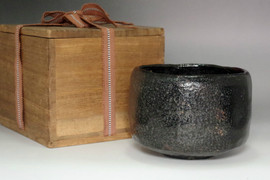 Antique KURO-RAKU teabowl #5218