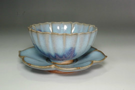 Fine Early Qing Jun ware Lobed Bowl and Dish, 17C, China #5302
