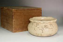 Otagaki Rengetsu (1791-1875) Antique poem carved pottery bowl #5397