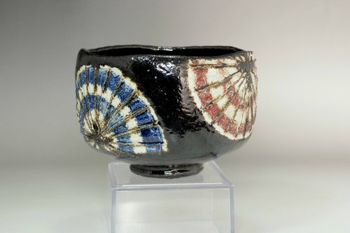 sale: Vuntage Raku pottery teabowl by Ono Kugyo