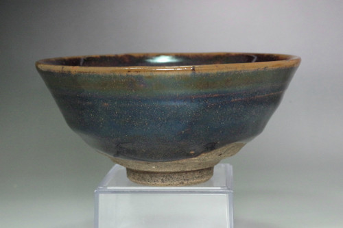 Kato Shuntai (1802-1877) Antique SETO TENMOKU pottery tea bowl #5016