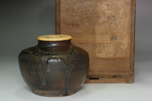 16C-17C Antique CHAIRE Japanese pottery tea caddy #5140