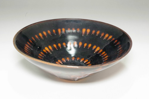 Song Dynasty 13C Jizhou Kiln Tortoiseshell Tenmoku Tea Bowl #5237