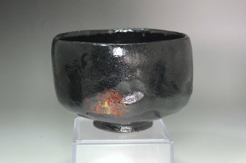 Attributed to Raku 12th Konyu Japanese Kuro-Raku Tea Bowl #5378