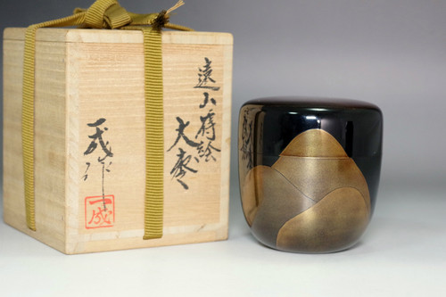 Japanese Lacquer Tea Caddy Natsume Makie Design #5464