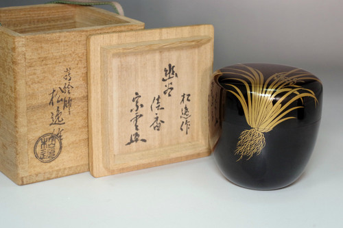 Nishimura Shoitsu (1894-1981) Kaga Maki-e Lacquer Tea Caddy Natsume #5515