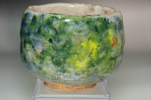 Deguchi Onisaburo (1871-1948) Vintage YOWAN Raku teabowl #5556