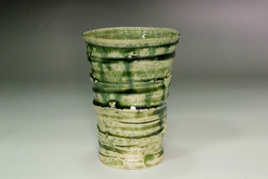 goro’s Japanese Oribe Glazed Cup by Suzuki Goro #5347