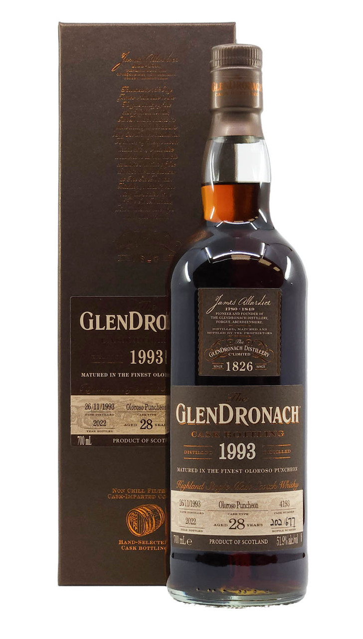 GLENDRONACH 1993 28 YO CASK 4193 700 ML - Keg n Cork Liquor