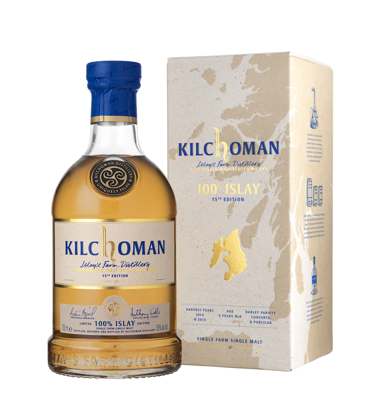 KILCHOMAN 100% ISLAY 15TH EDITION 700 ML - Keg n Cork Liquor