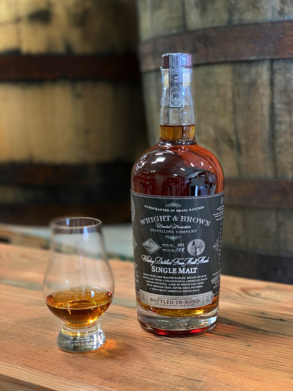 WRIGHT & BROWN SINGLE MALT BOTTLED IN BOND 750 ML