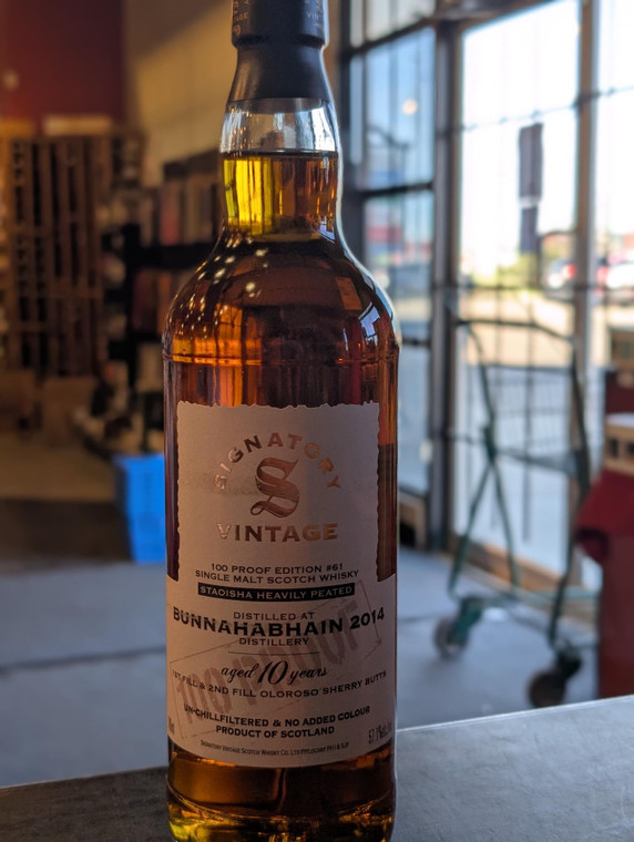 BUNNAHABHAIN STOISHA 57.1% SIGNATORY 100 PROOF 700 ML
