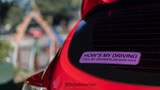 How's My Driving Sticker in Violet