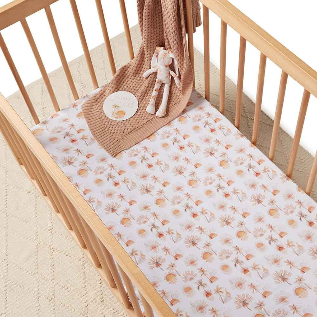 SNUGGLE HUNNY KIDS FITTED COT SHEET -  PARADISE