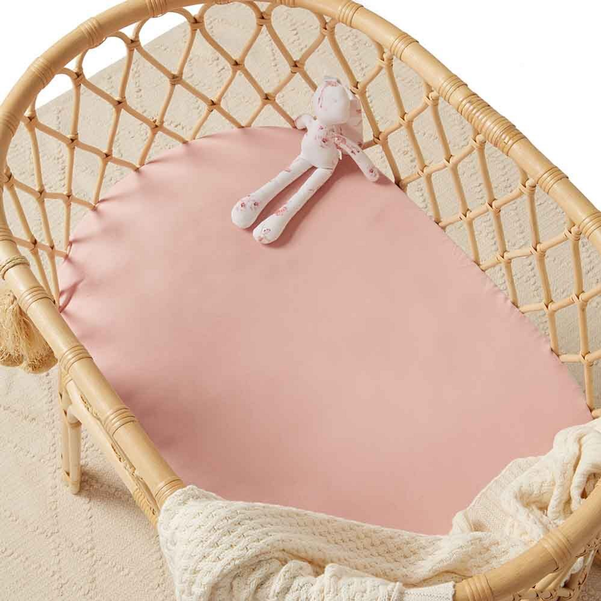 SNUGGLE HUNNY KIDS BASSINET SHEET / CHANGE PAD COVER - LULLABY PINK 