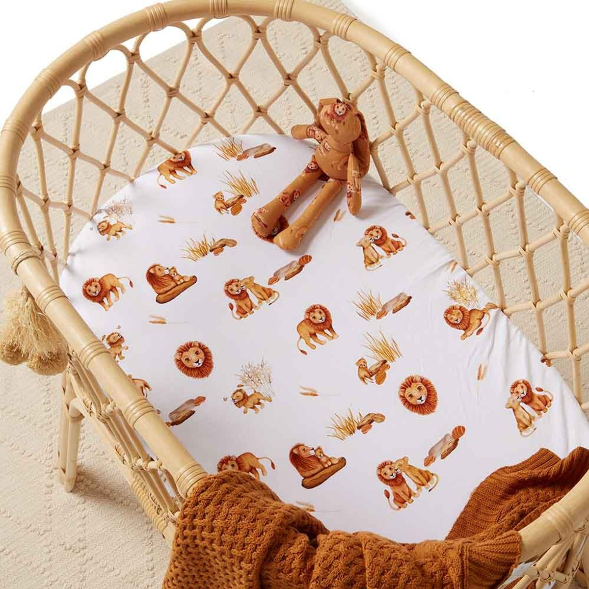 SNUGGLE HUNNY KIDS BASSINET SHEET / CHANGE PAD COVER - LION