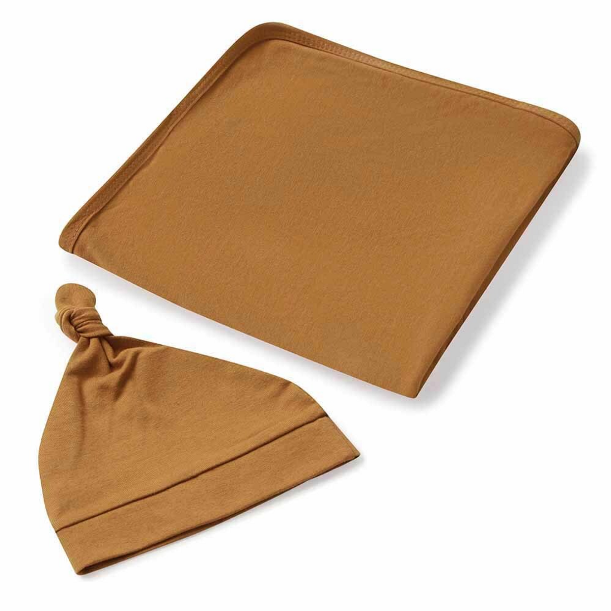 SNUGGLE HUNNY KIDS BABY JERSEY WRAP & BEANIE SET - BRONZE